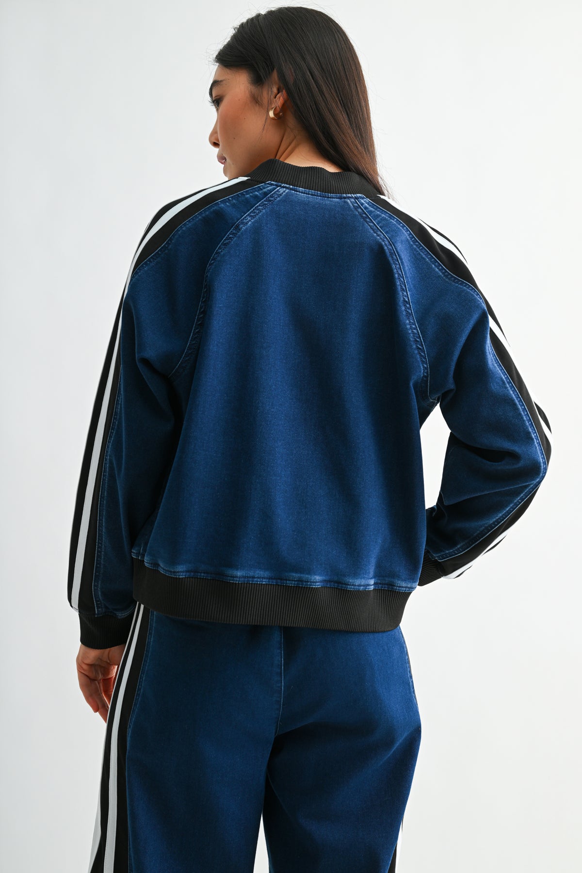 Indigo Petite Athletic Striped Denim 