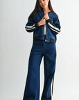 Indigo Petite Athletic Striped Denim 