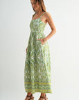 Printed Empire Waist Maxi Dress Pear