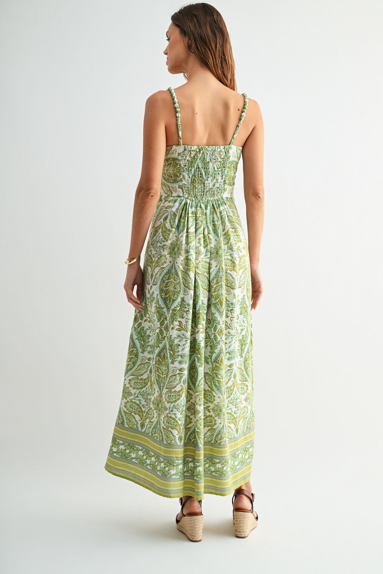 Printed Empire Waist Maxi Dress Pear