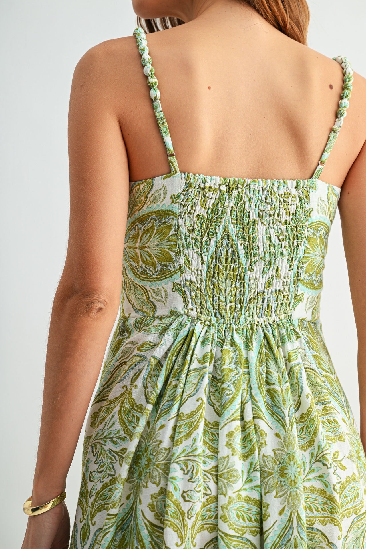 Printed Empire Waist Maxi Dress Pear