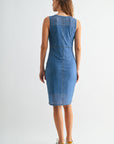 Mesh Denim Dress Indigo