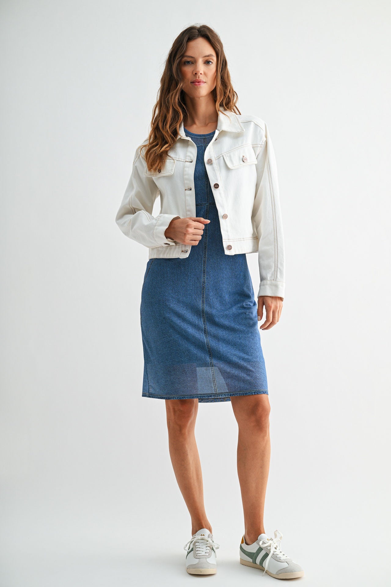 Mesh Denim Dress Indigo