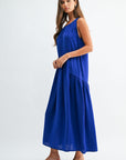 Cobalt Halter Neck A-line Maxi Dress