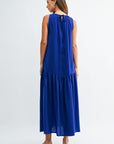 Cobalt Halter Neck A-line Maxi Dress
