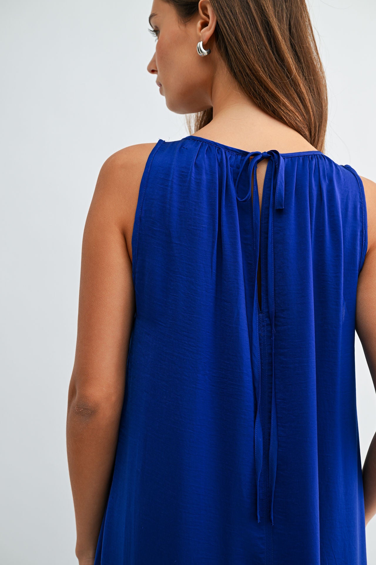 Cobalt Halter Neck A-line Maxi Dress