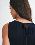 Navy Halter Neck A-line Maxi Dress