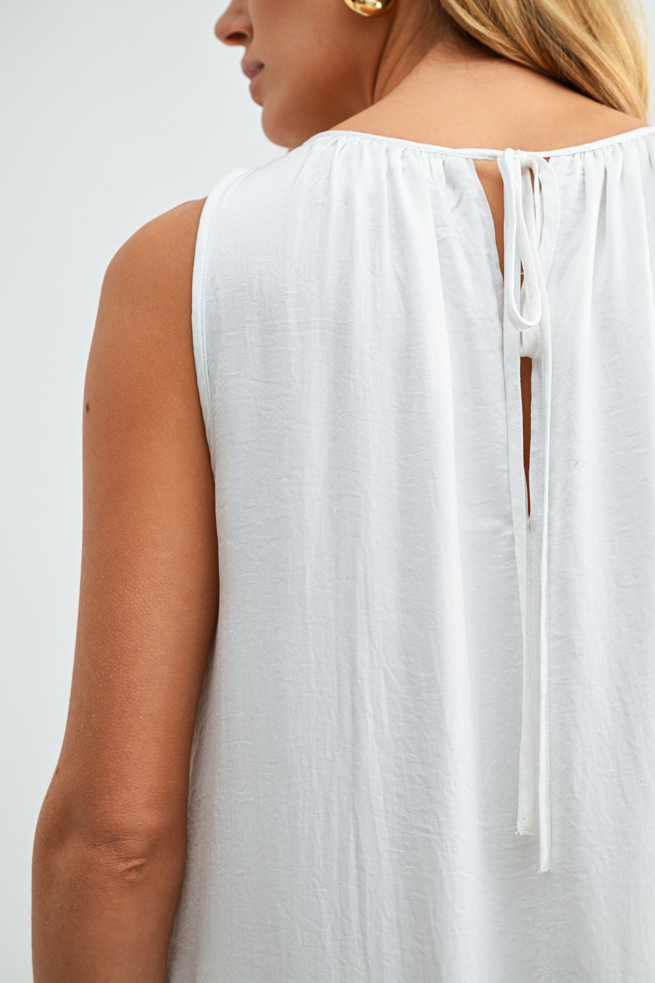 White Halter Neck A-line Maxi Dress