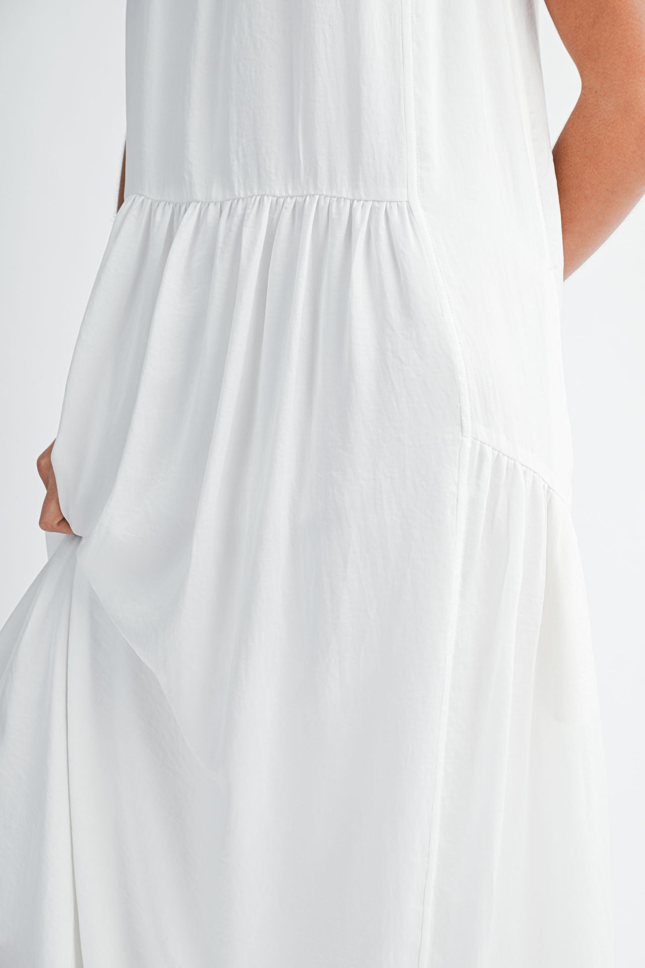 White Halter Neck A-line Maxi Dress