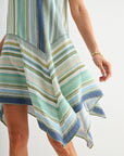 Blue Striped Handkerchief Dress