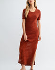 Paprika Crochet Midi Dress
