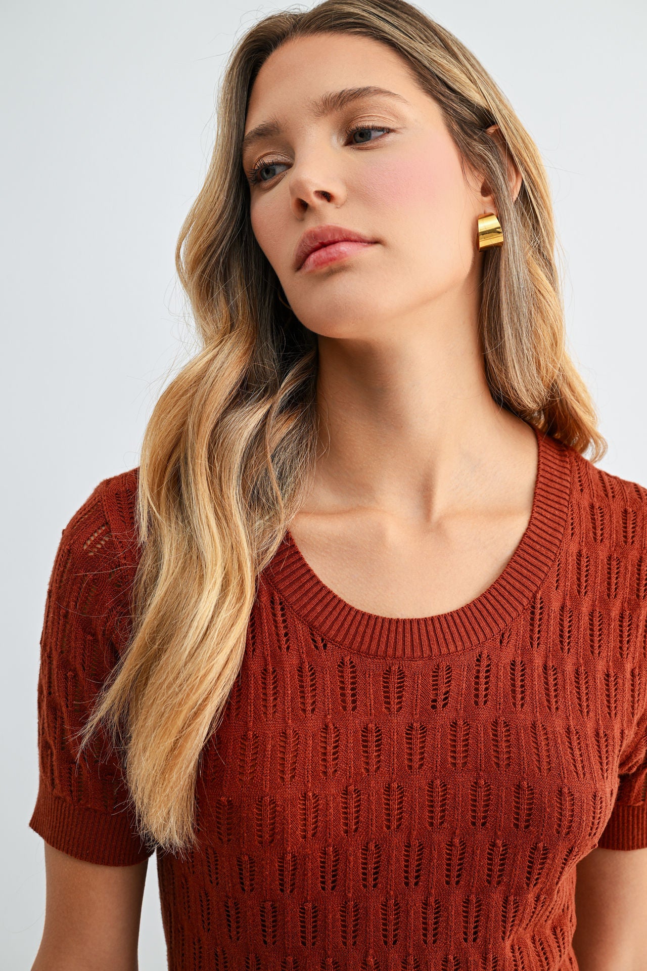 Paprika Crochet Midi Dress