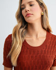 Paprika Crochet Midi Dress