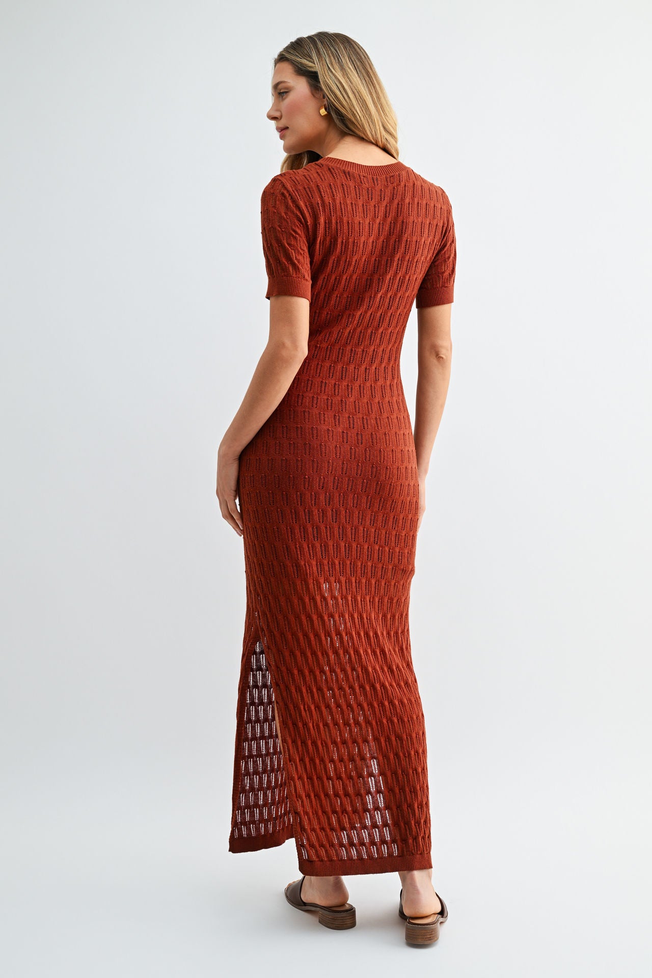 Paprika Crochet Midi Dress