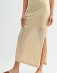 Parchment Crochet Midi Dress
