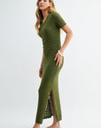 Pine Crochet Midi Dress