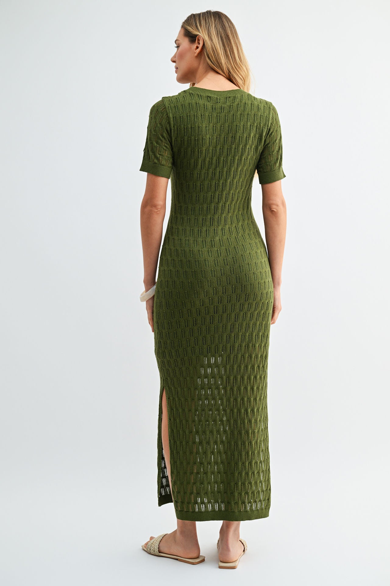 Pine Crochet Midi Dress