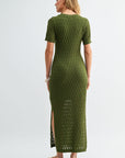 Pine Crochet Midi Dress