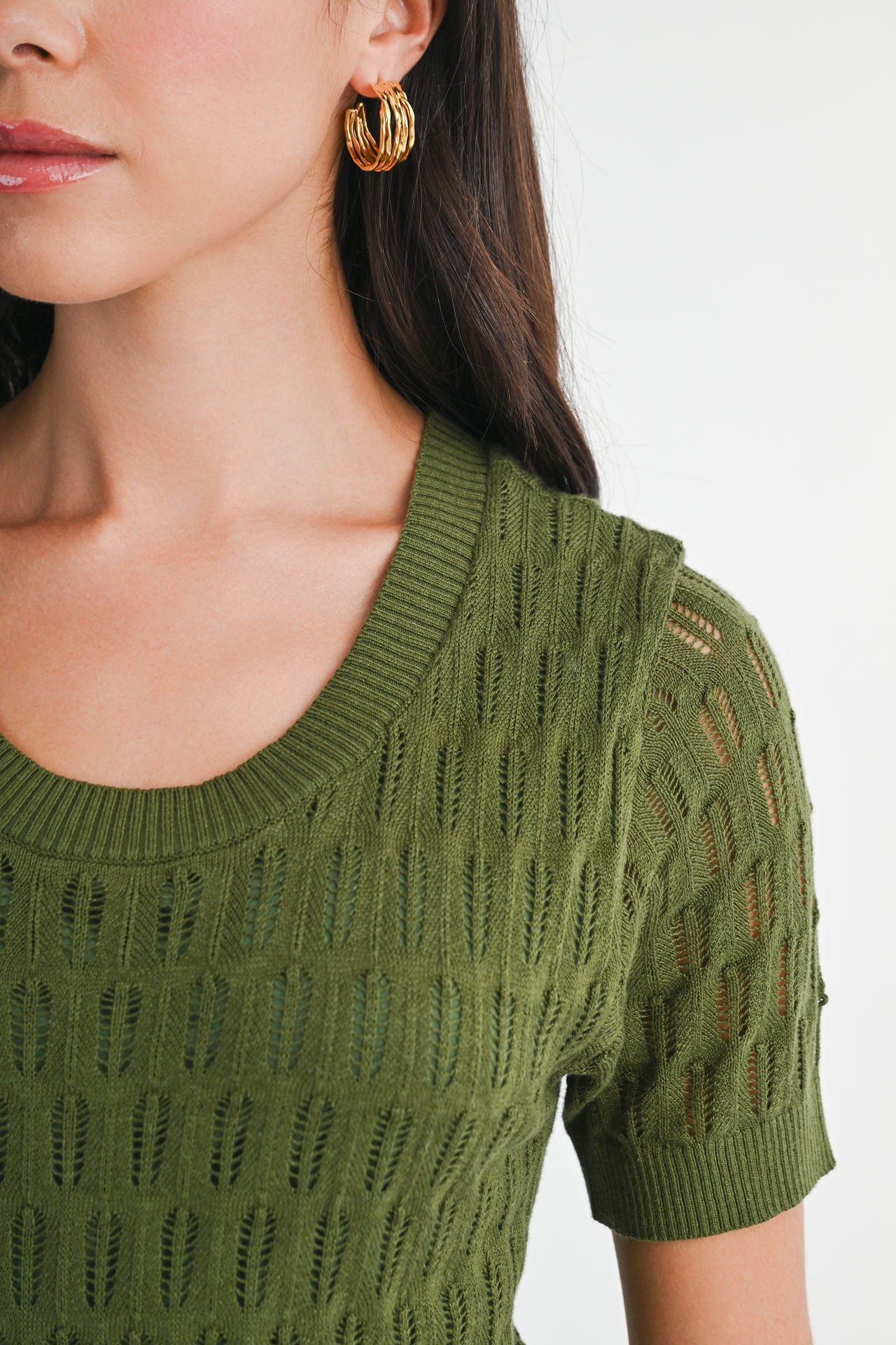 Pine Crochet Midi Dress