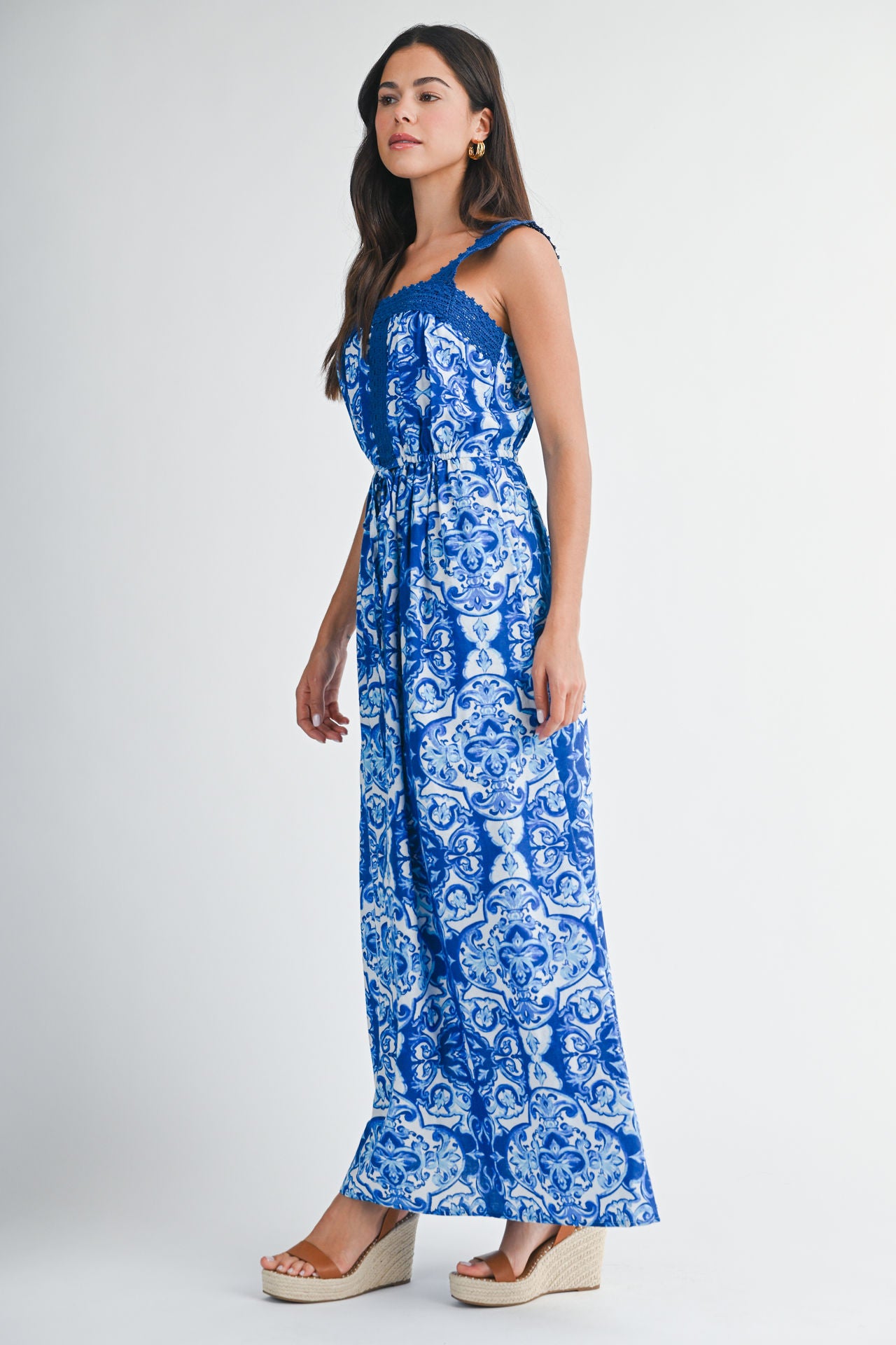 Cobalt Square Neck Maxi Dress