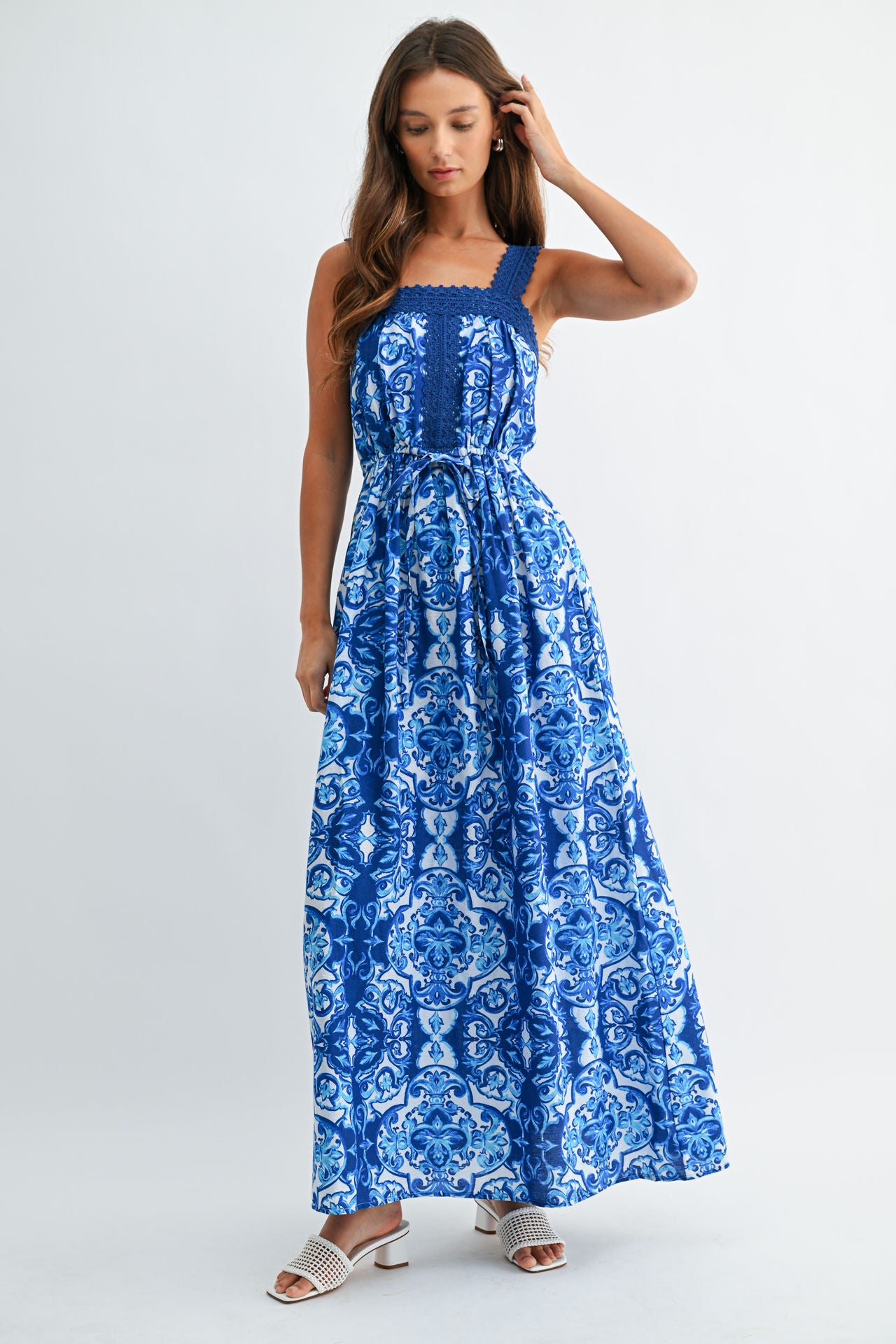 Cobalt Square Neck Maxi Dress