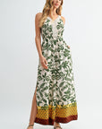 Olive Rust Multi V-Neck Jumpsuit