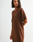 Brown Short Sleeve T-Shirt Dress