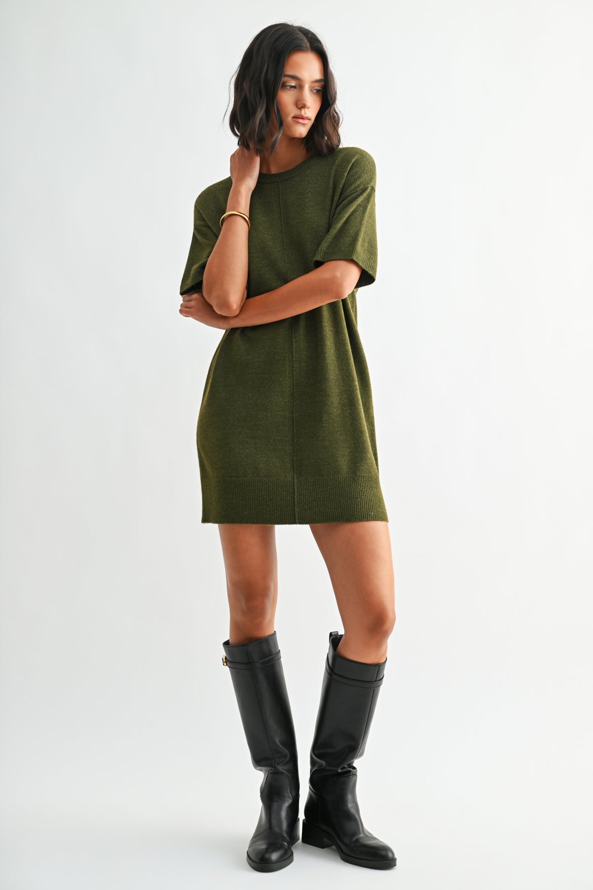 Moss Short Sleeve T-Shirt Dress