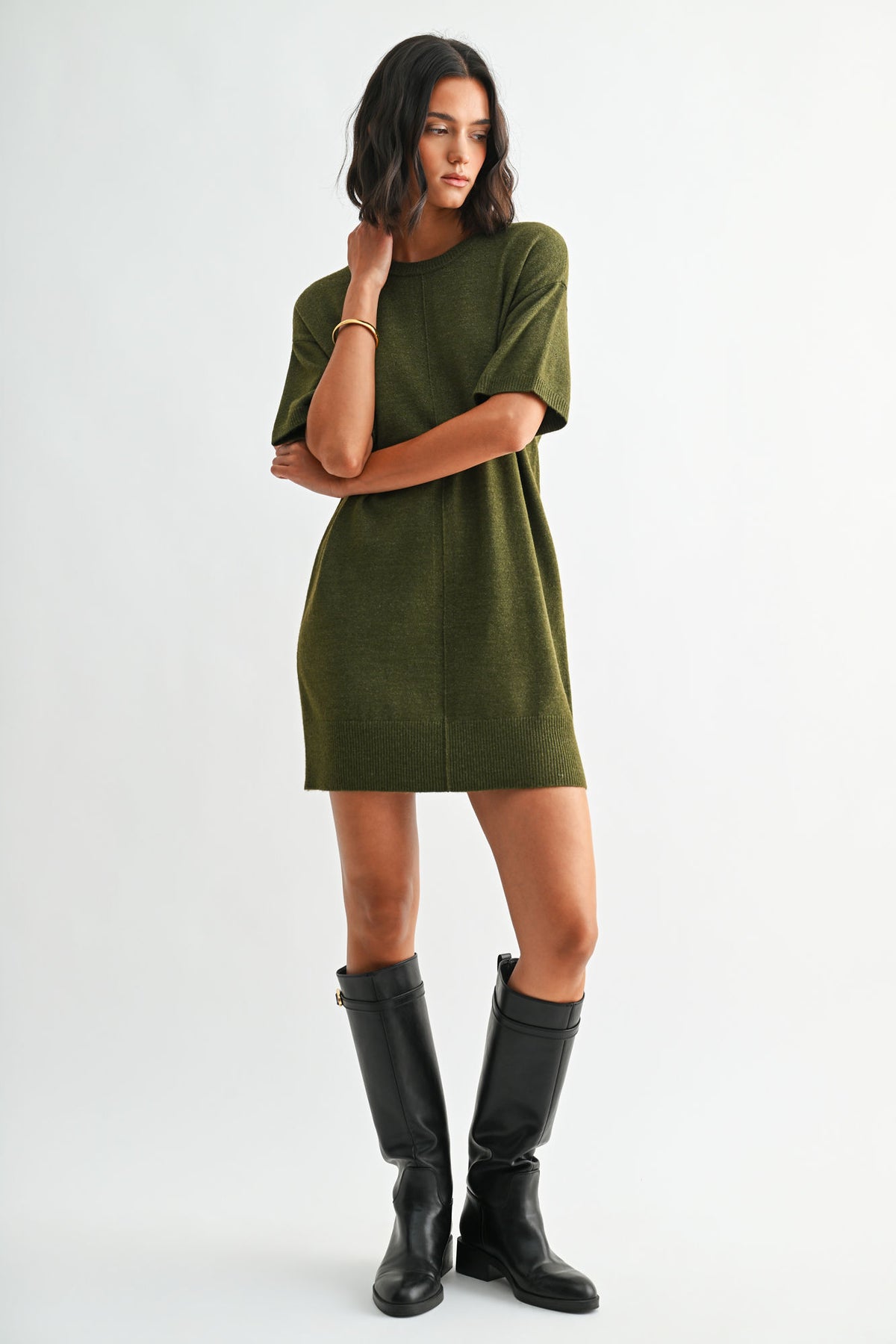Moss Short Sleeve T-Shirt Dress