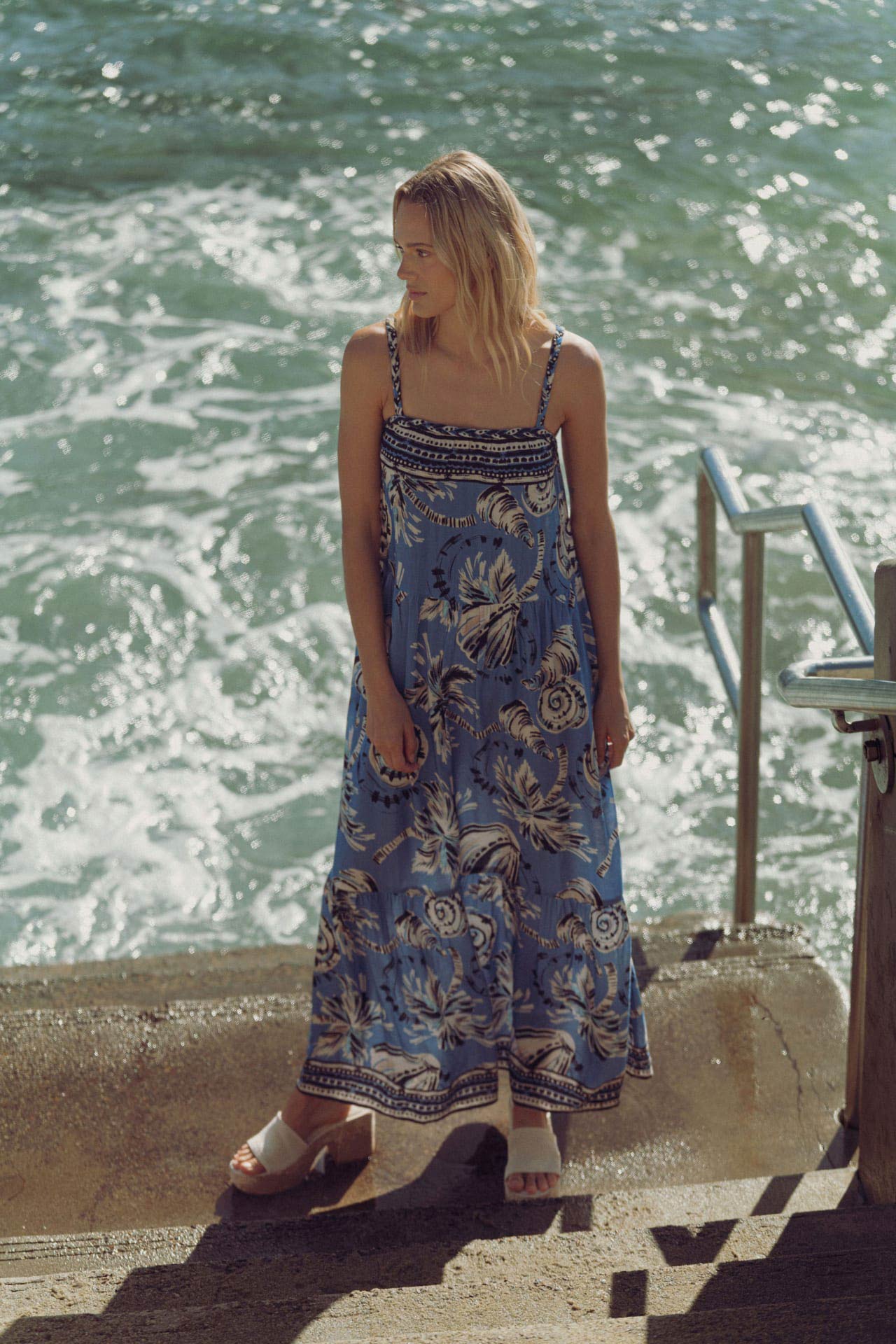 Ocean Braided Neck Maxi Dress