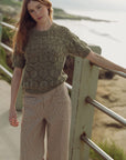 Pine Short Sleeve Distressed Sweater