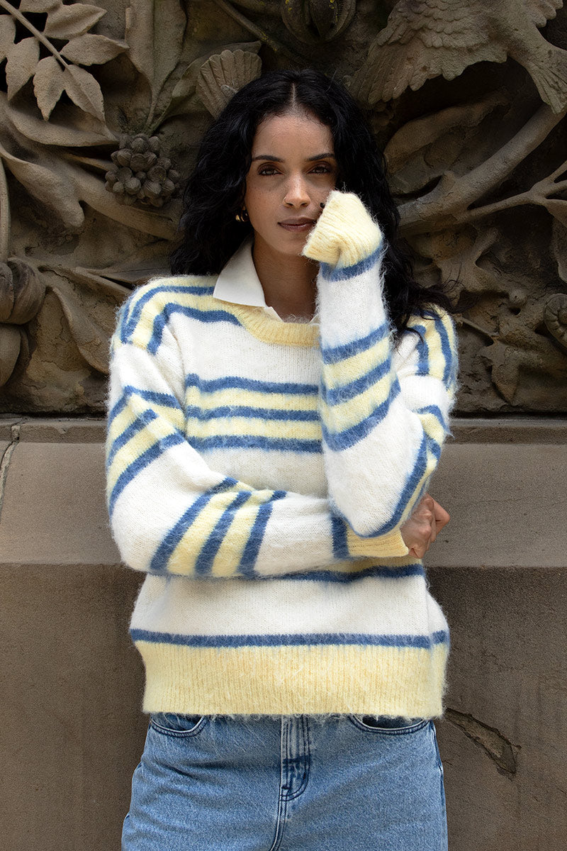 Sunlight Long Sleeve Crew Neck Striped Sweater