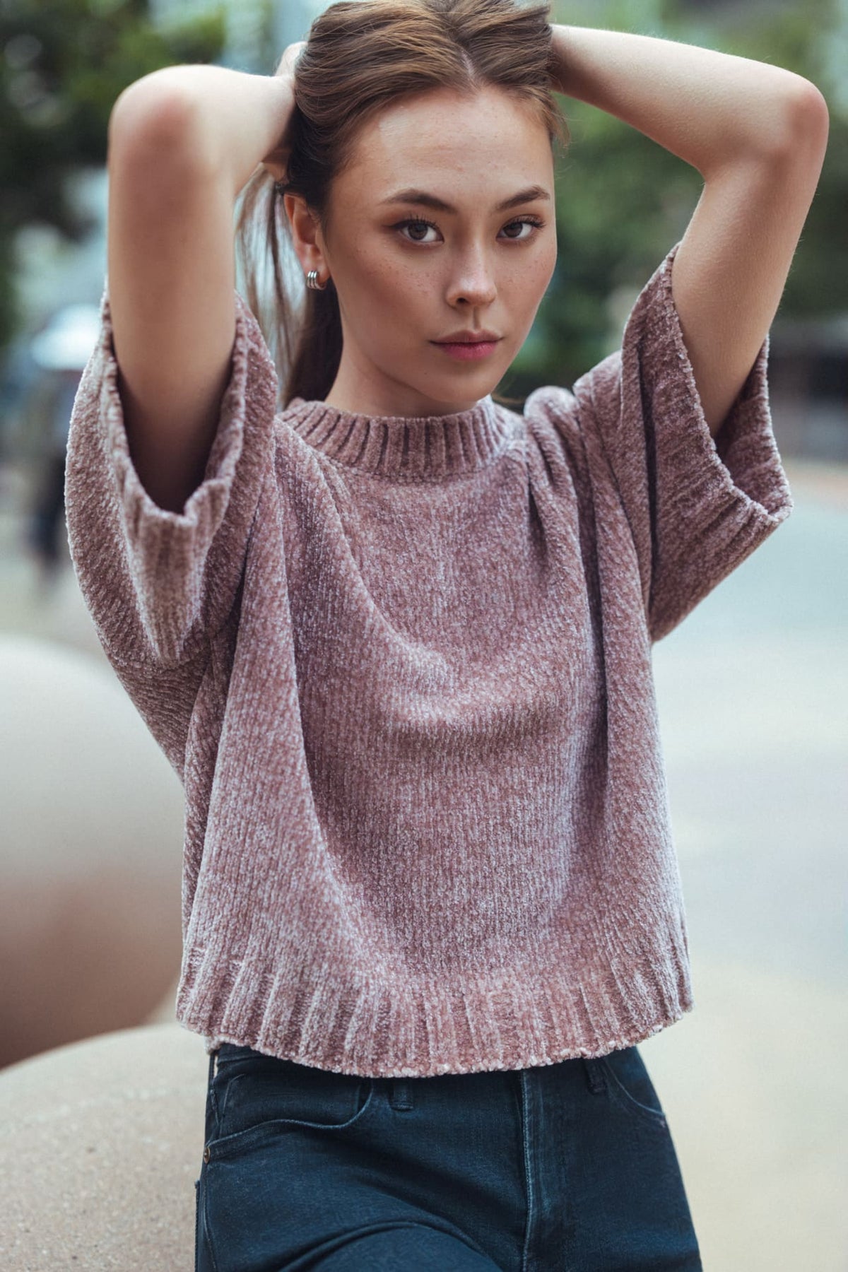 Taupe Broome Chenille Sweater