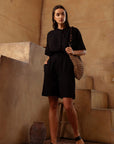 Black Pleated Bermuda Short