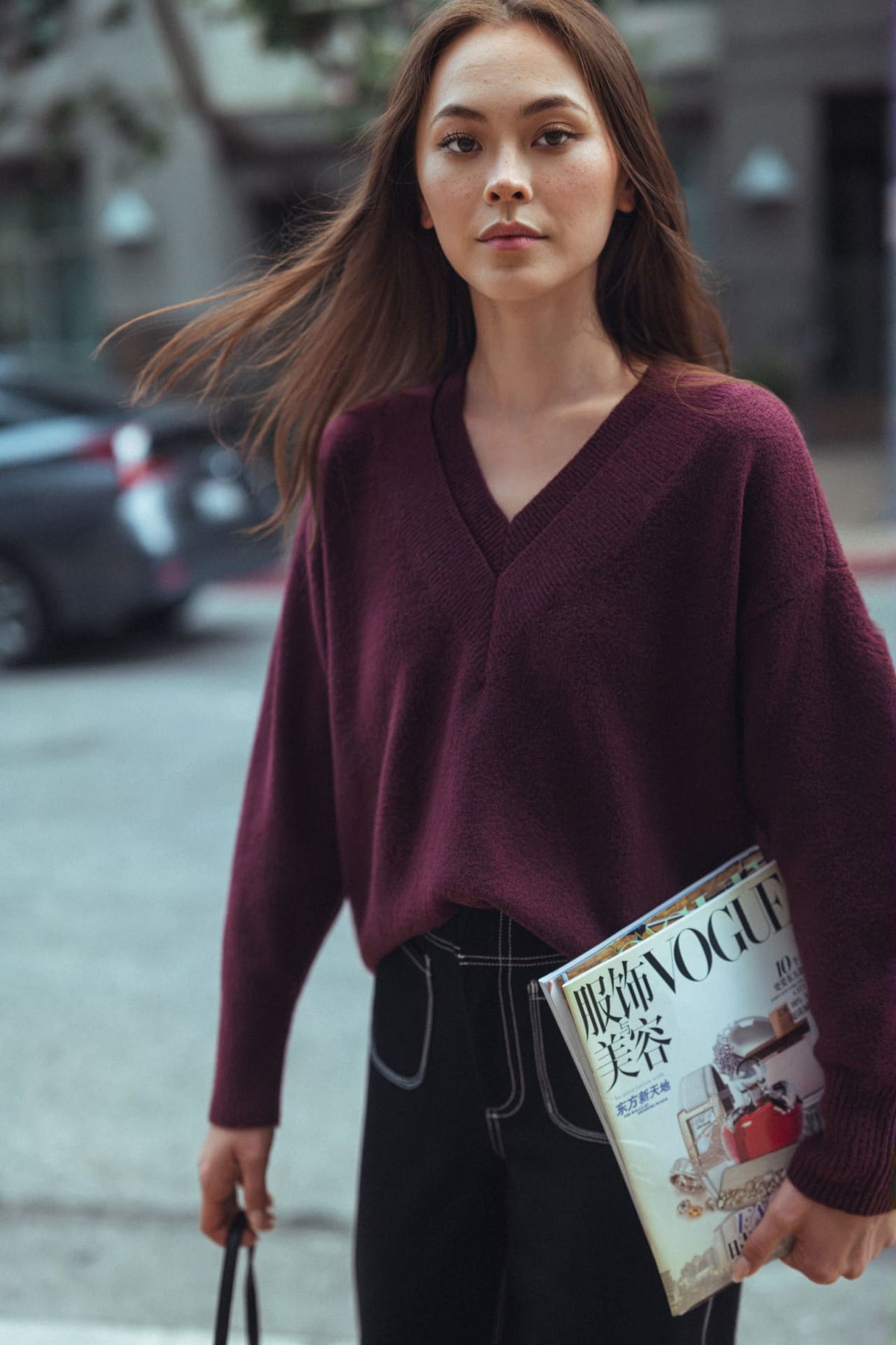 Burgundy Long Sleeve Sweater