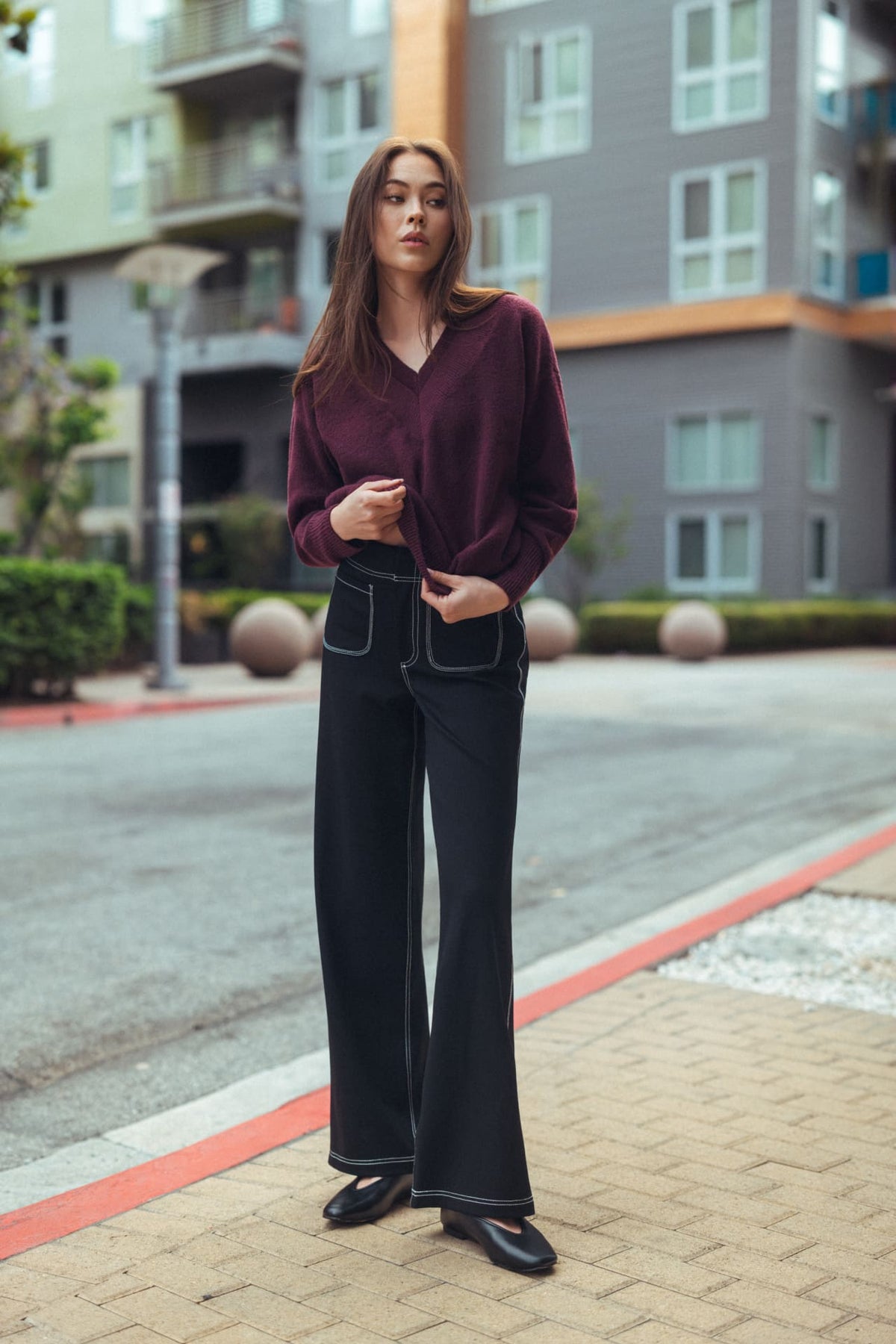 Black Patch Pocket Relaxed Leg Pant