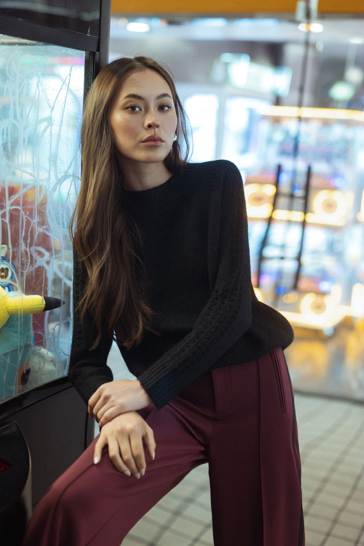 Black Long Sleeve Mock Neck Sweater