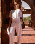 Heather Grey Lace Mixed Lounge Pant