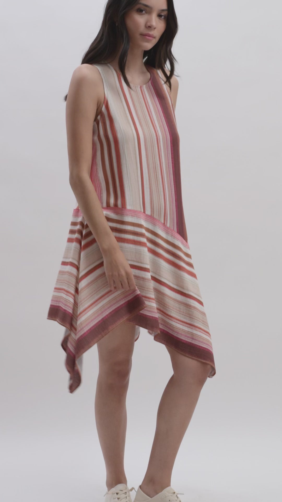 Red Striped Handkerchief Dress