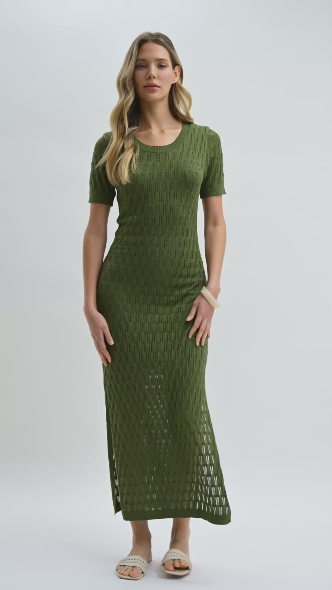 Pine Crochet Midi Dress Video