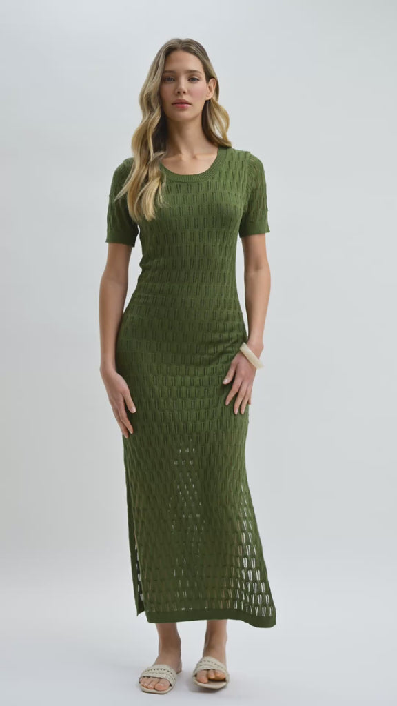 Pine Crochet Midi Dress Video