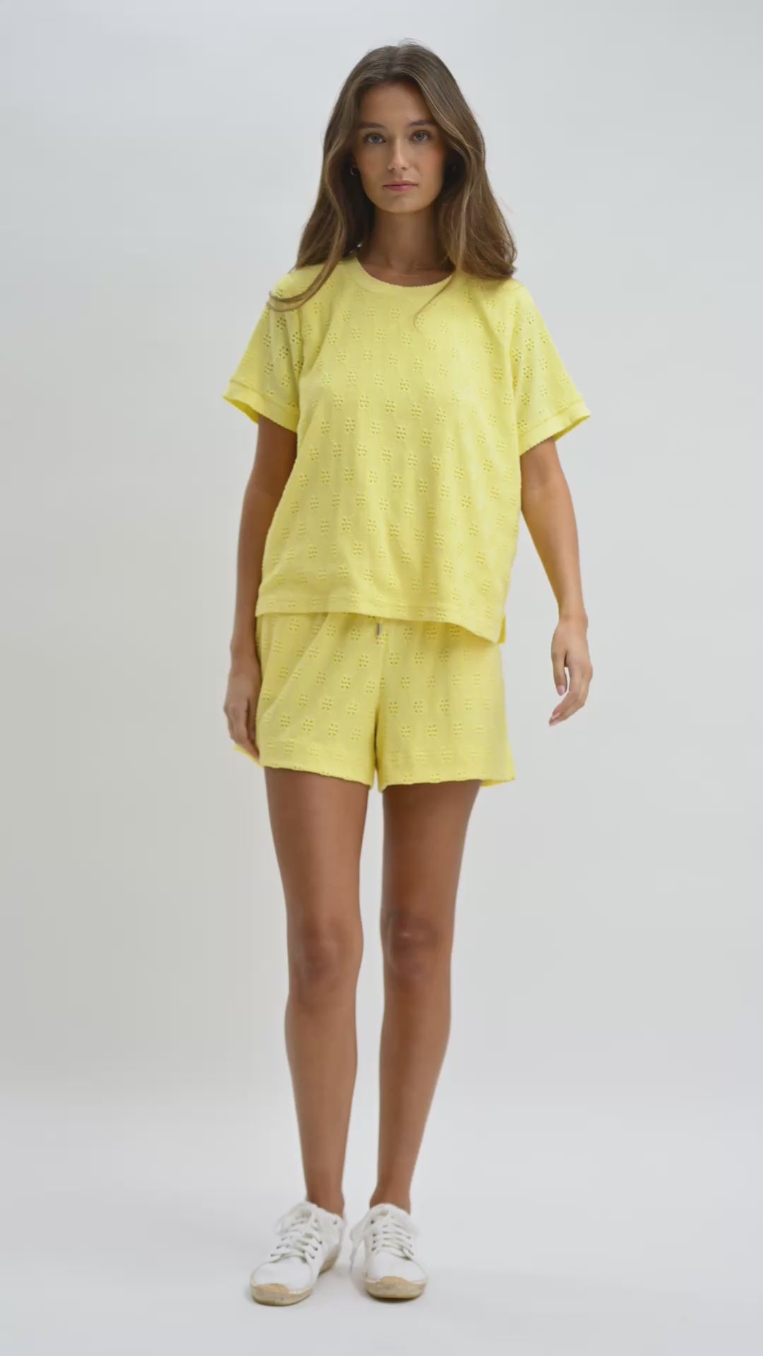 Sunshine Eyelet Tee and Welt Pocket Shorts video 