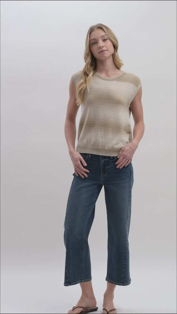 Latte Sleeveless Wrap Back Top