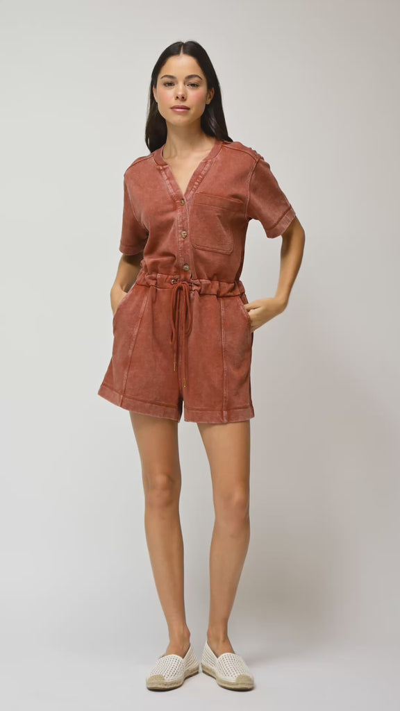 Paprika Short Sleeve Romper Video