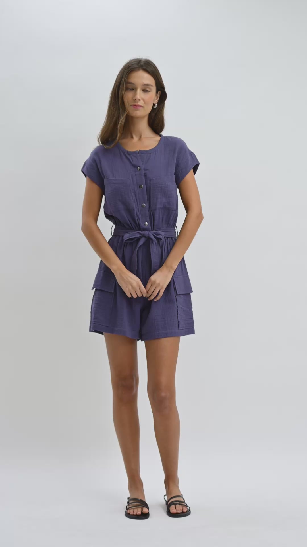 Smoke Tie Waist Romper Video