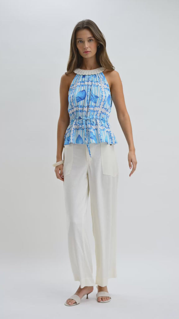 Aqua Crochet Halter Neck Top Video