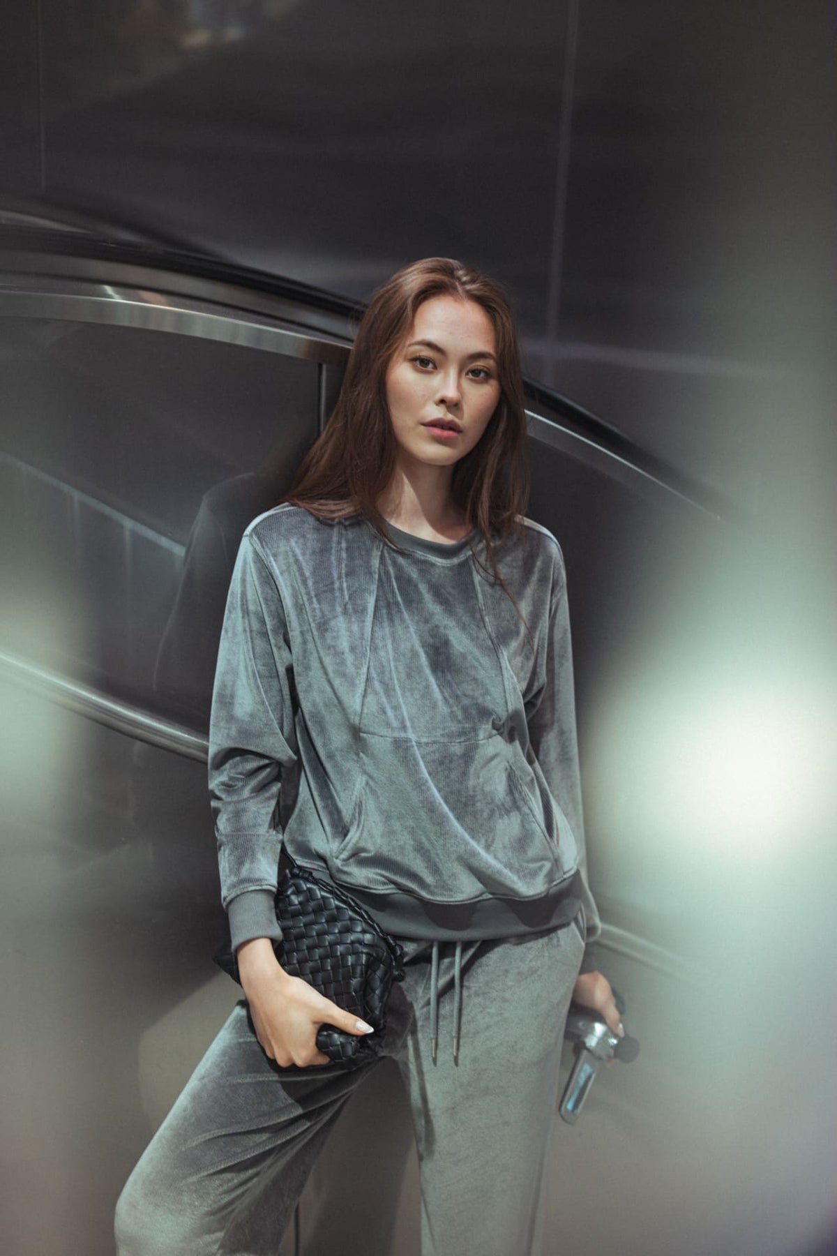 Charcoal Long Sleeve Seamed 