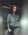 Charcoal Long Sleeve Seamed 